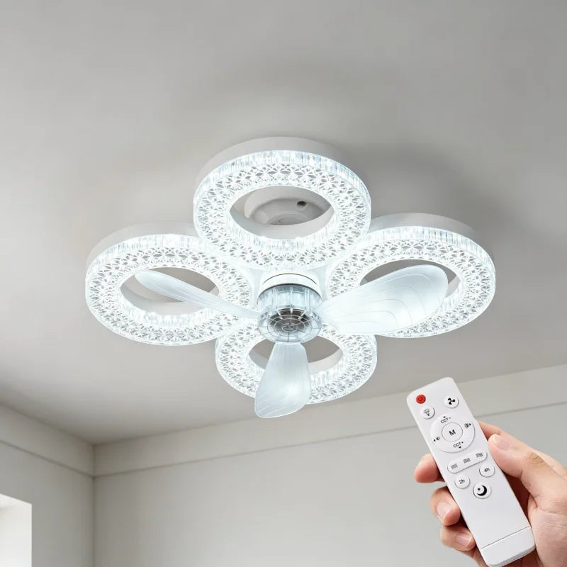 Liora 48W Ceiling Fan with Light for Living Room – Remote Control
