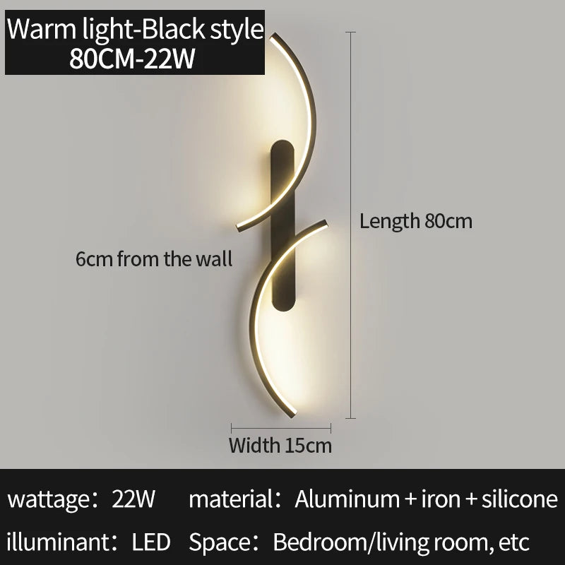 Eira Cascade Aluminum Wall Sconce – Minimalist – product detail 8