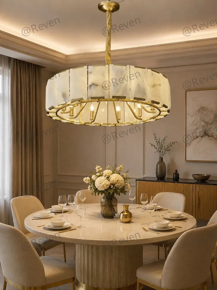 Sable Halo Alabaster Pendant Light – product view 2