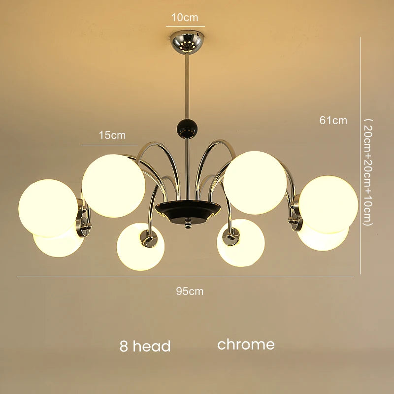Glass Chandelier – Nordic Modern Multi-Light for Living Room, Dining Room, Foyer | Evanthe Arc by Evenlyr