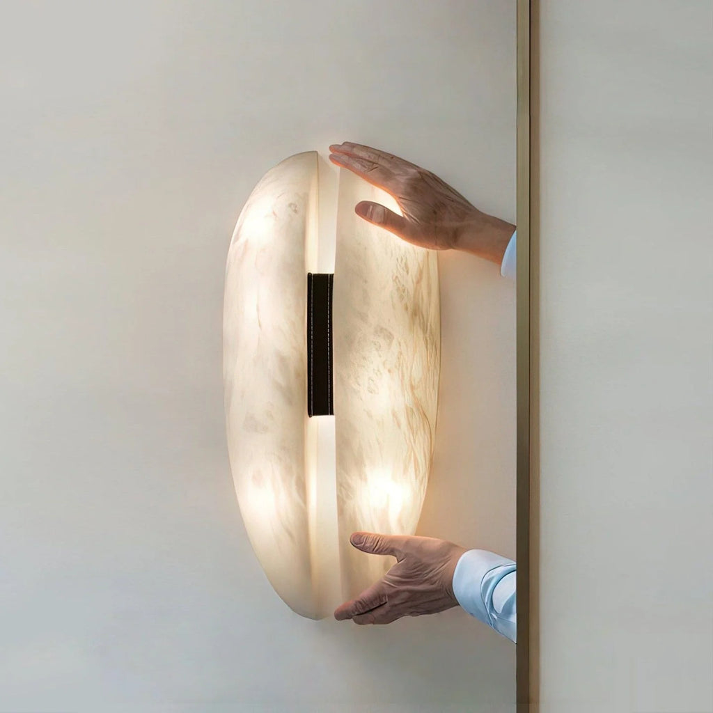Selene Veil Sculptural Marble Wall Sconce – product view 5