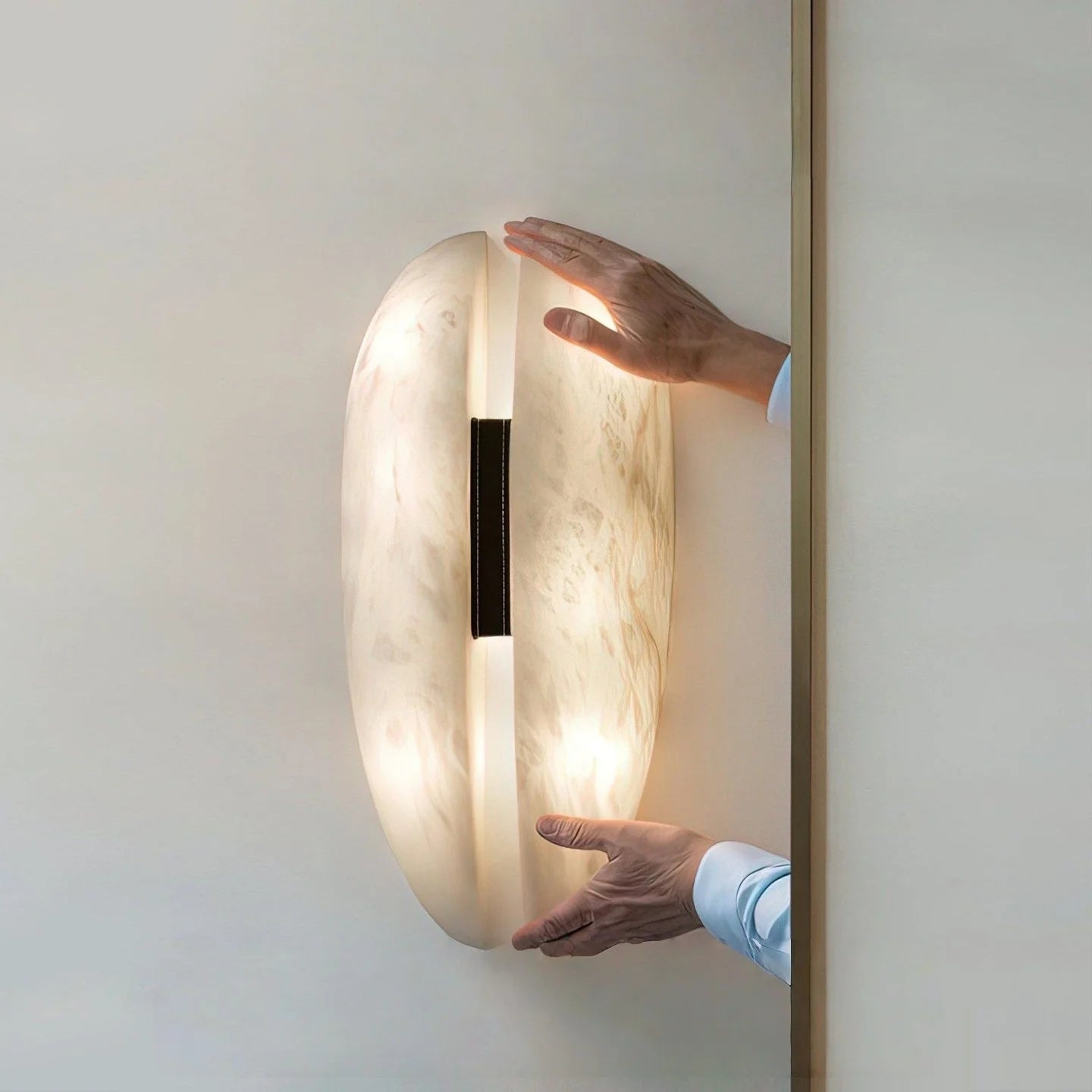 Selene Veil Sculptural Marble Wall Sconce – product view 5