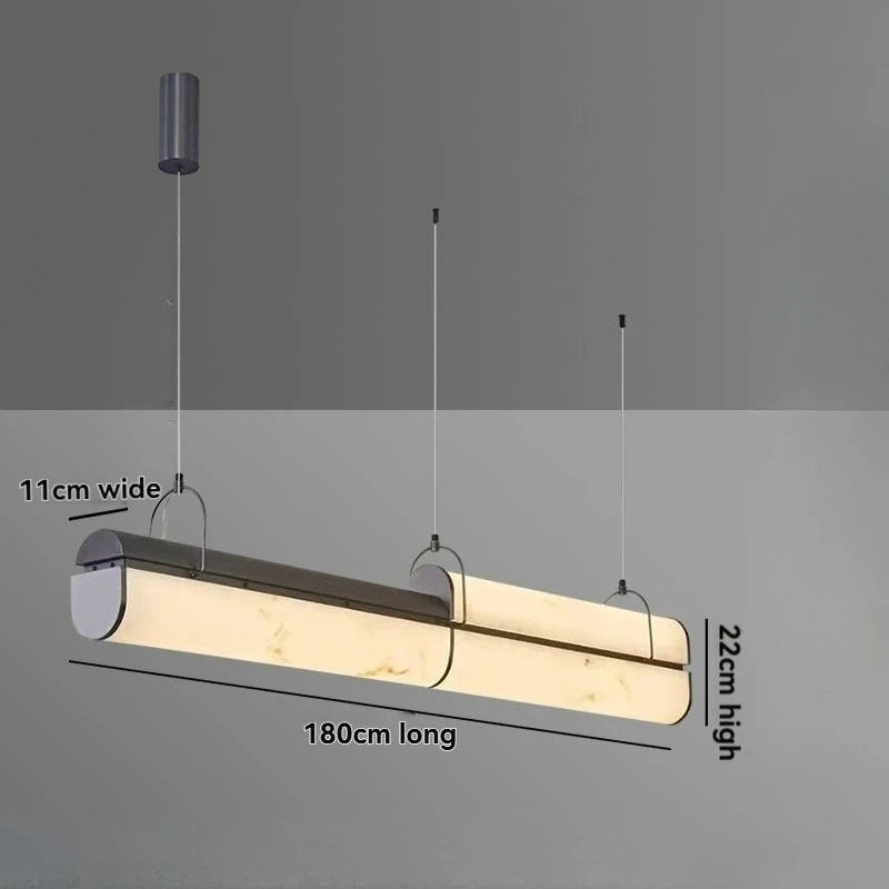 Tavian Veil Linear Alabaster Pendant Light – product view 9