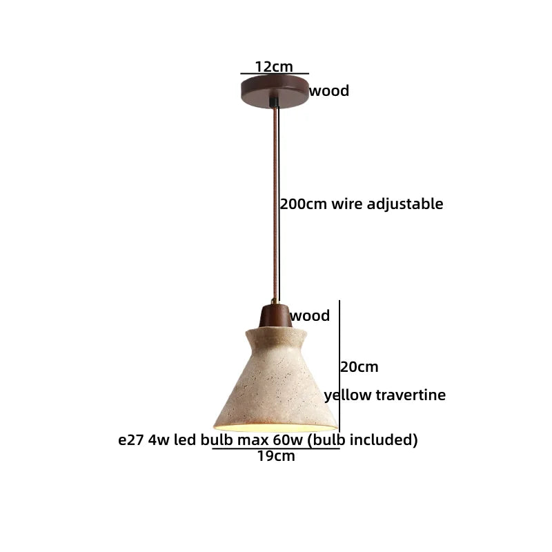 Galen Veil Travertine Pendant Light – product view 11