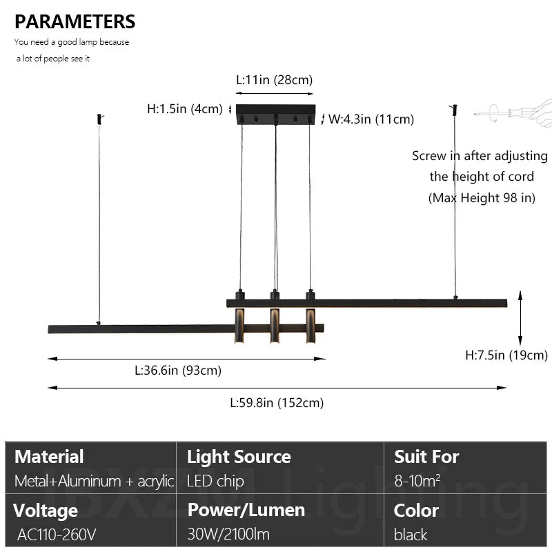 Kalix Arc Linear Metal Pendant Light – product view 9