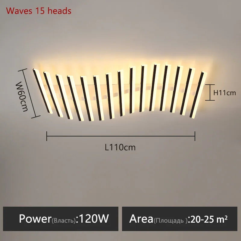 Metal Linear Flush Mount Ceiling Light – Modern LED Linear for Bedroom & Bedside, Living Room | Seren Line by Evenlyr