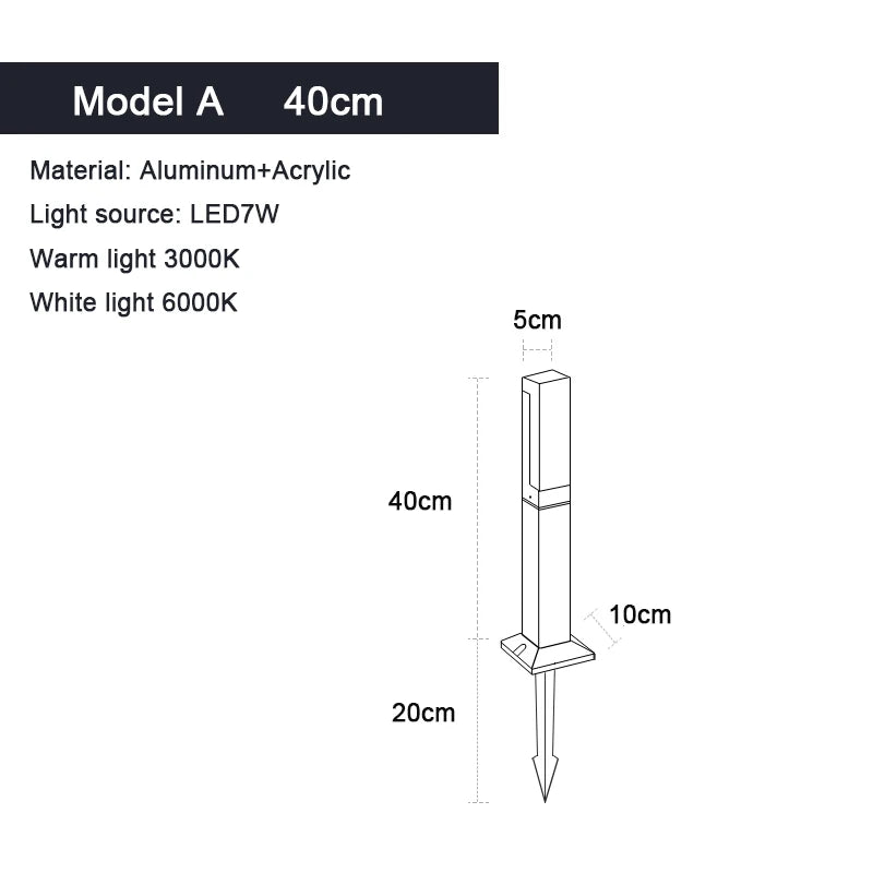 Helios 7W COB Garden Pillar Light – IP65 – detail view 8