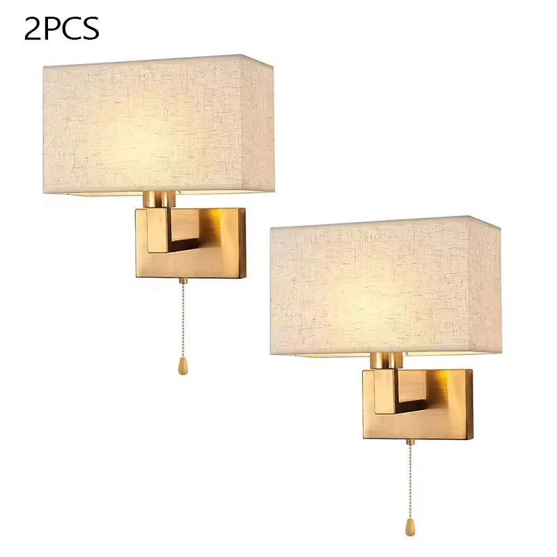 Copper & Fabric Wall Sconce – Modern Minimalist for Bedroom, Hallway, Living Room | Giselle Beam by Evenlyr