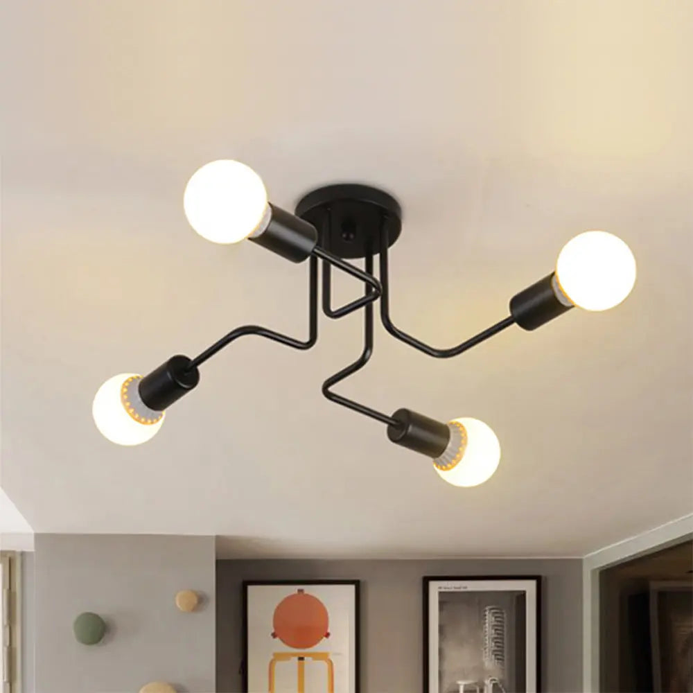 Elara Flush Mount Modern Chandelier for Bedroom – Mid-Century – detail view 4
