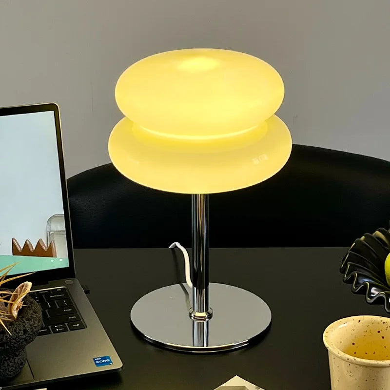 Ceramic & Glass Table Lamp – Nordic Modern Dimmable LED for Bedside, Desk & Office, Restaurant Table | Ilyra Petal by Evenlyr