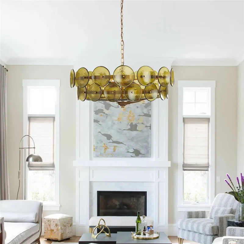 Murano-Style Glass Chandelier – Mid-Century for Dining Room, Living Room, Bedroom | Elowen Halo by Evenlyr