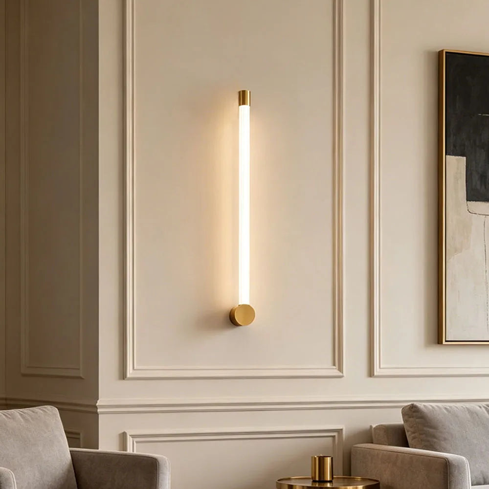 Brass & Acrylic Linear LED Bathroom Vanity & Mirror Light – Modern LED Linear for Bathroom | Aurelle Line by Evenlyr