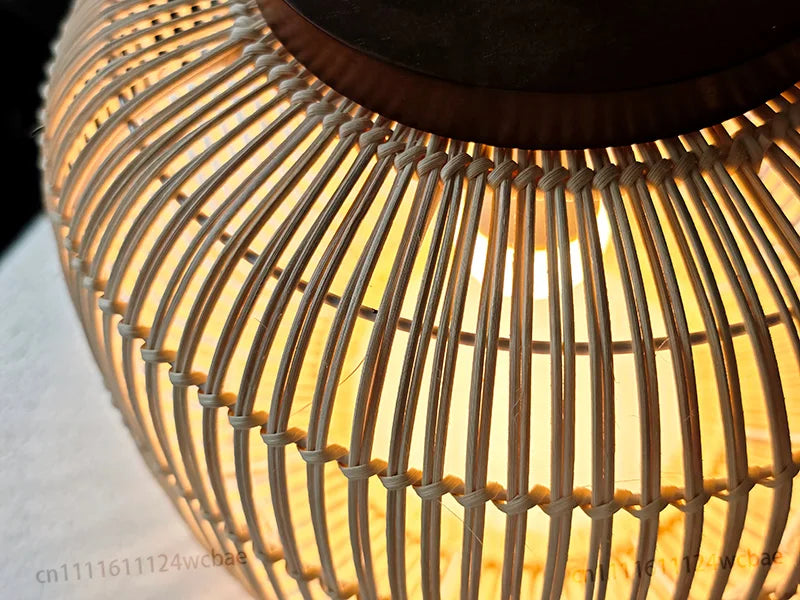 Rattan Chandelier – Wabi-Sabi Japanese for Dining Room, Living Room, Foyer | Delphine Dome by Evenlyr