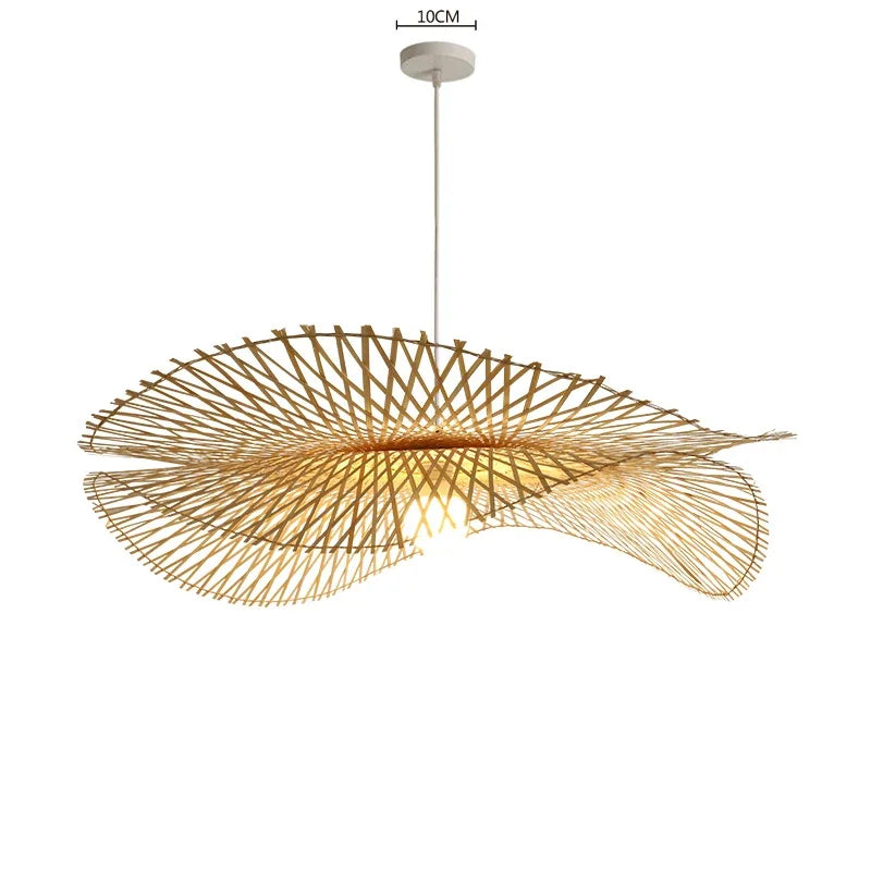 Rattan & Wood Chandelier – Organic Modern for Dining Room, Living Room, Kitchen Island | Vesper Orbit by Evenlyr