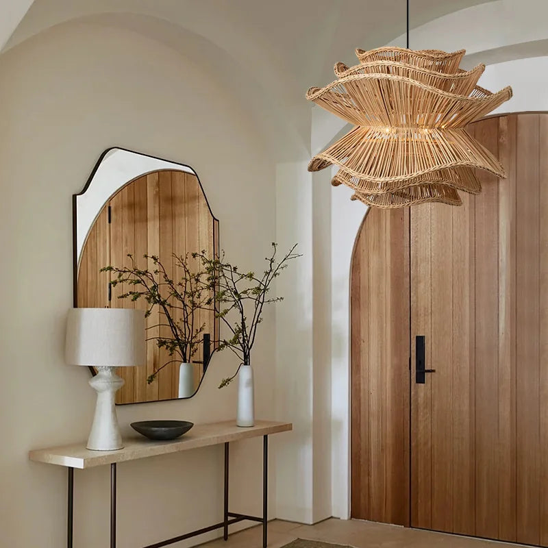 Wabi-Sabi Wood Orb Chandelier – detail view 5