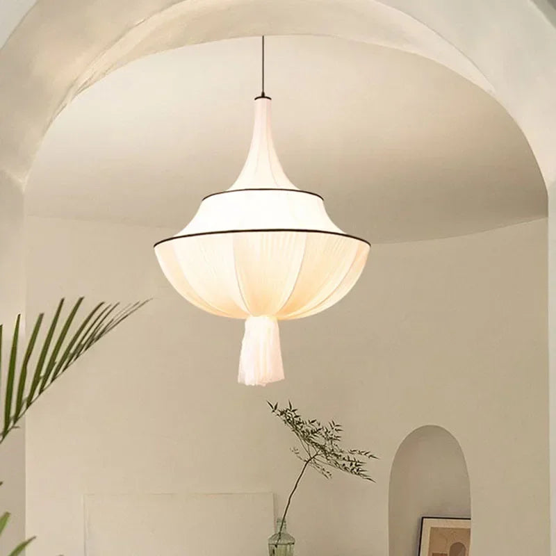 Beige Wabi-Sabi Fabric Chandelier – detail view 4