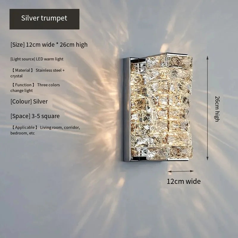 Aurelia Chrome-and-Gold Crystal Vanity Wall Light
