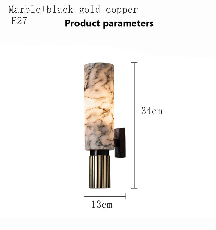 Fiora Veil Cylinder Alabaster Wall Sconce – product view 7