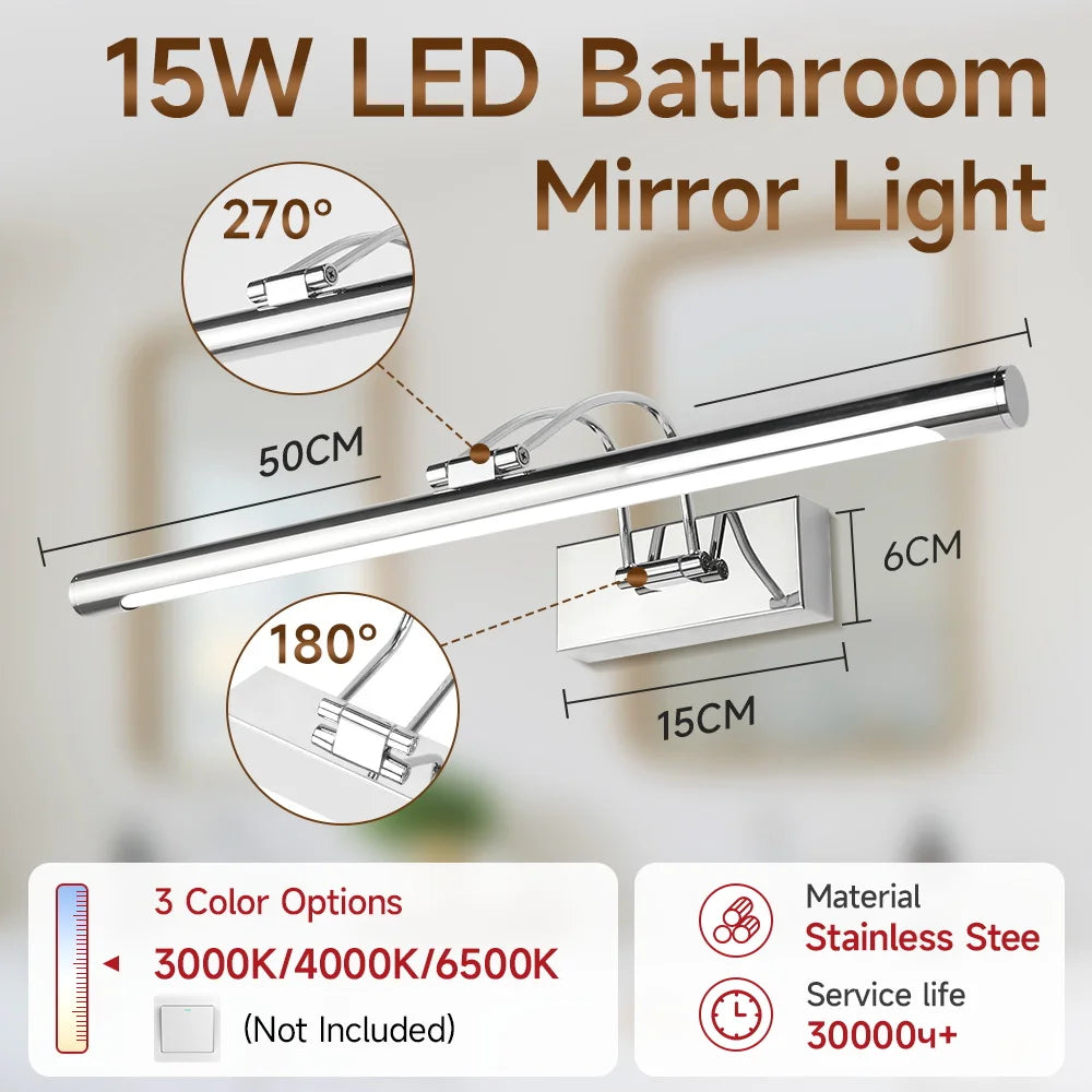 Aurelia Tricolor Memory LED Vanity Mirror Light – detail view 12