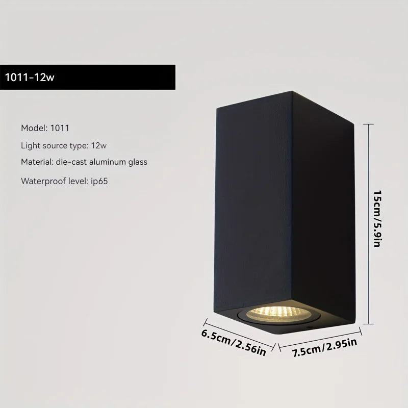 Ilaria Up & Down Beam Outdoor Wall Light for Front Door – Square