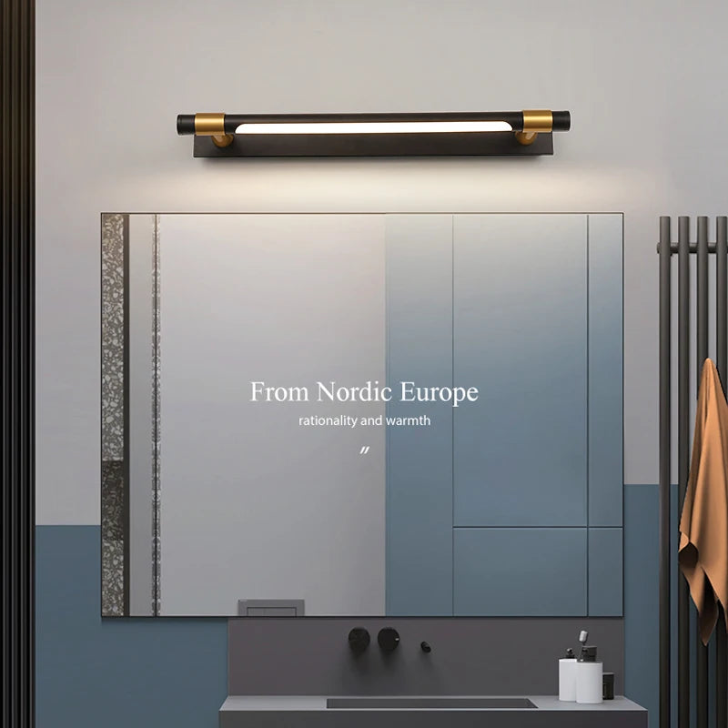 Copper Linear Wall Sconce – Modern LED Linear for Bathroom | Oriana Orbit by Evenlyr