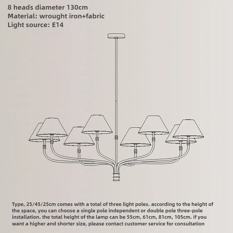 Riva Veil Fabric Chandelier – Minimalist – product detail 20