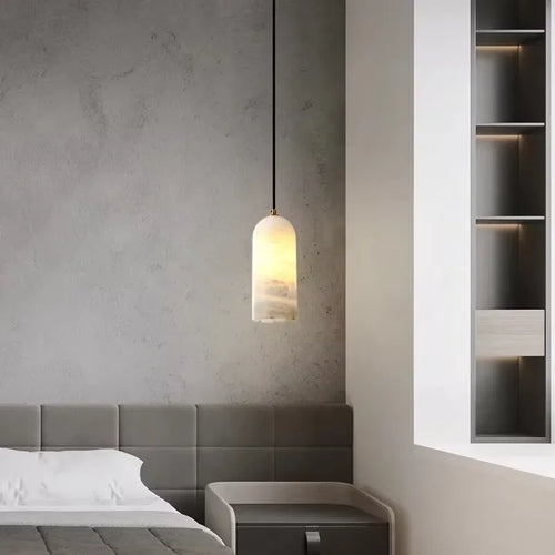 Alba Trace Natural Marble Chandelier – Nordic styled in a bedroom interior