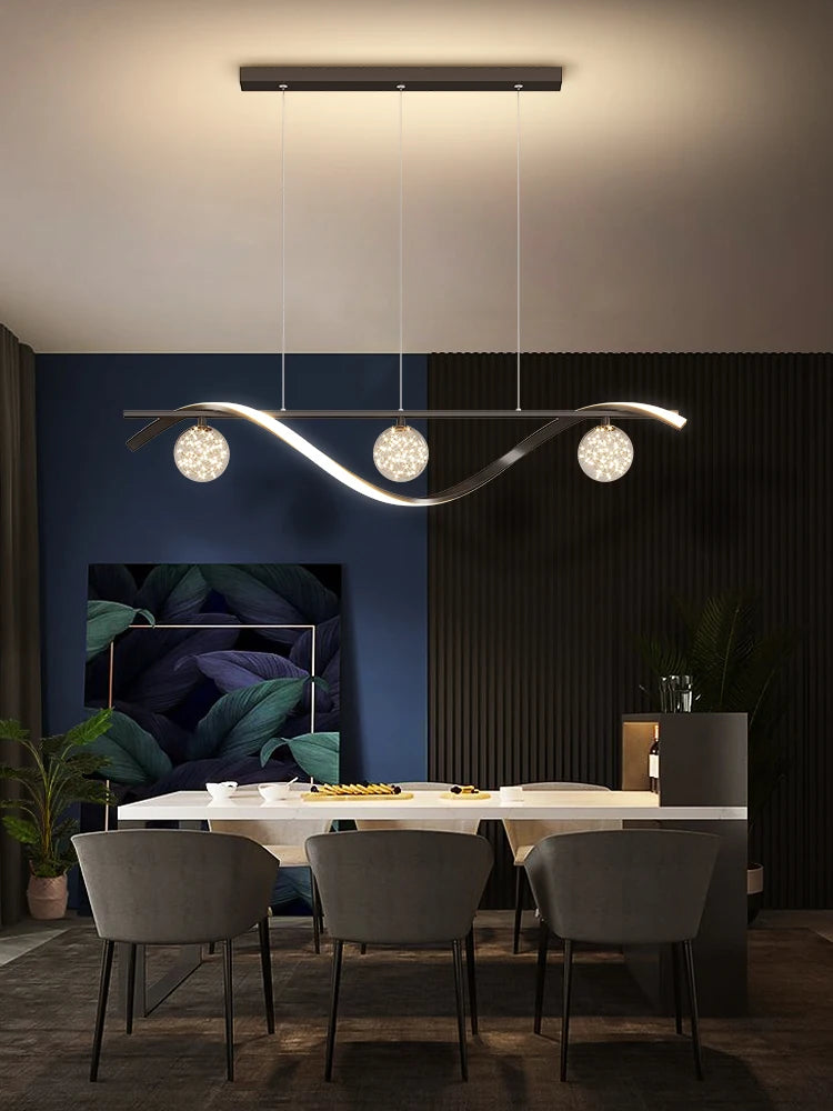 Glass Chandelier – Minimalist Modern Dimmable LED for Dining Room & Kitchen | Seren Dome by Evenlyr