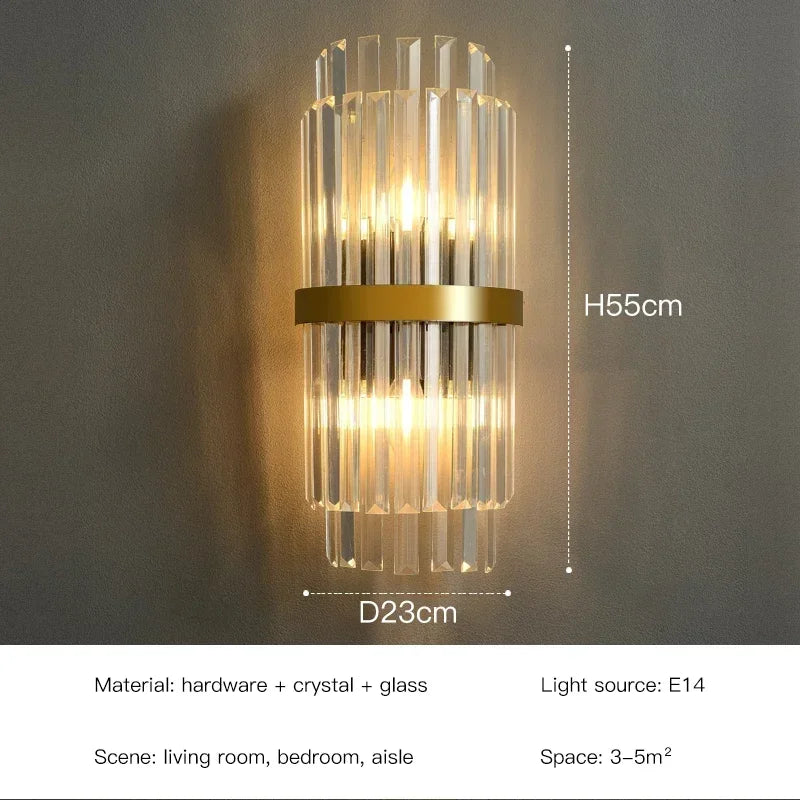 Crystal Wall Sconce – Art Deco LED for Bedroom & Bedside, Living Room, Hotel & Hospitality | Nerina Crest by Evenlyr
