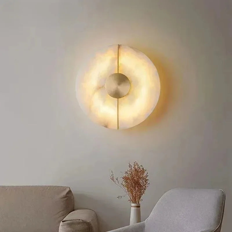 Kensley Nordic Alabaster Wall Sconce for Bedroom – detail view 5