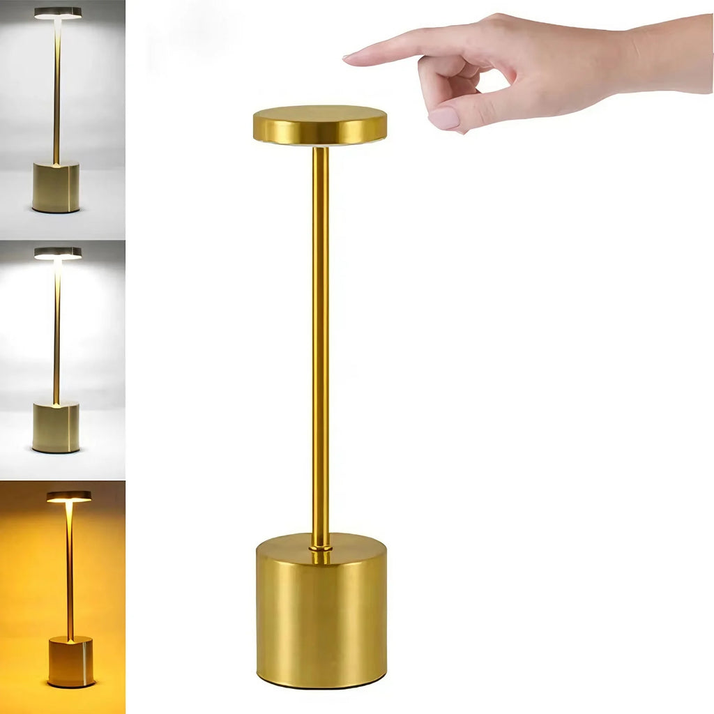 Glass Table Lamp – Modern Minimalist Cordless Rechargeable for Bedside, Restaurant Table, Hotel Room | Halcyon Grove by Evenlyr