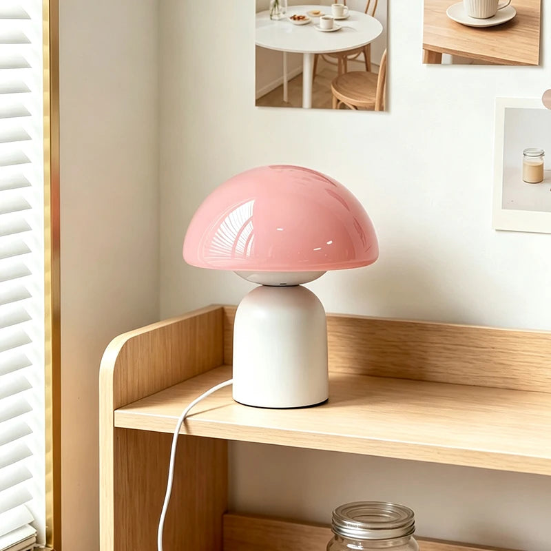 Marble & Murano-Style Glass Table Lamp – Modern Minimalist Dimmable LED for Bedside, Desk & Office, Restaurant Table | Liora Column by Evenlyr