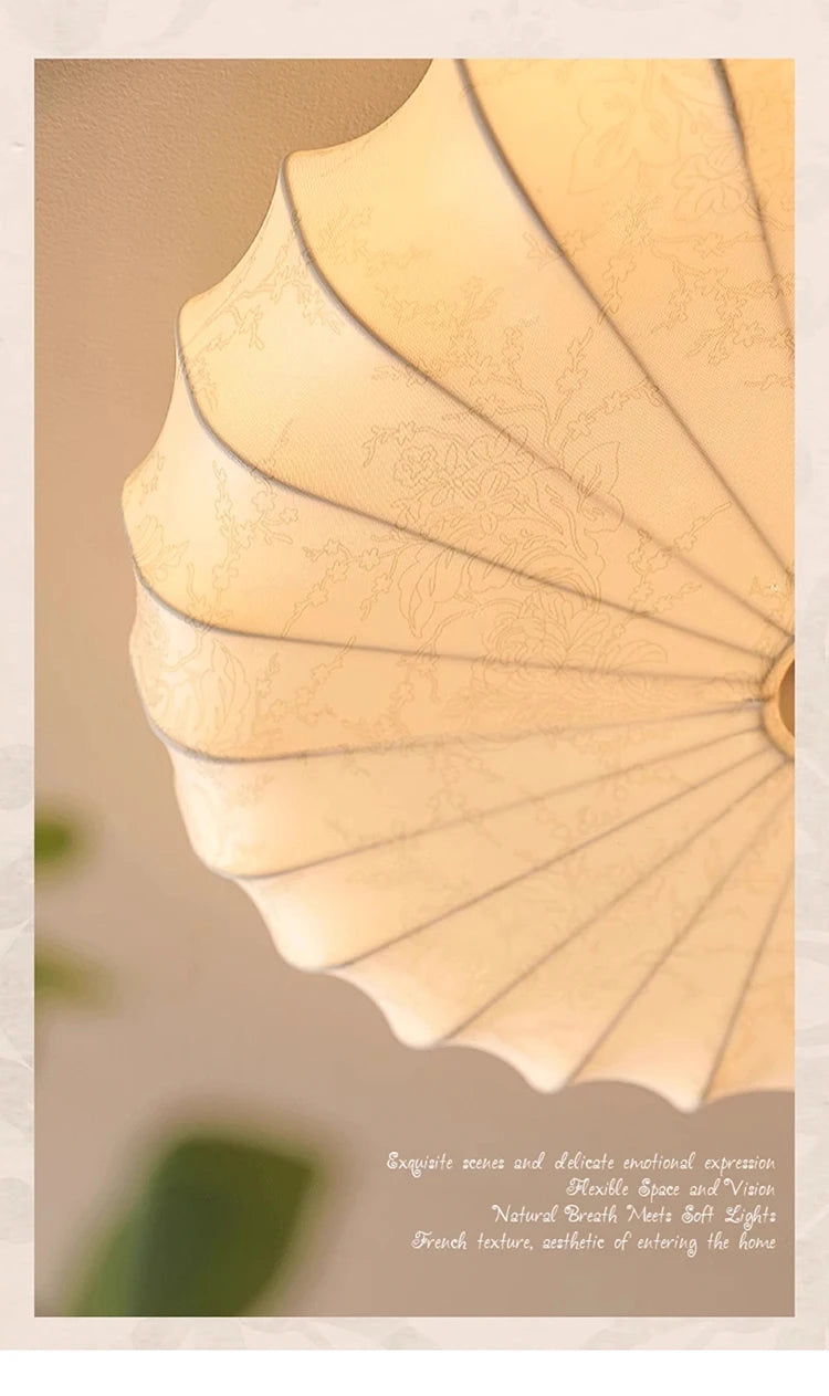 Fabric Flush Mount Ceiling Light – Wabi-Sabi Vintage for Bedroom & Bedside, Living Room, Dining Room & Kitchen | Celia Frame by Evenlyr