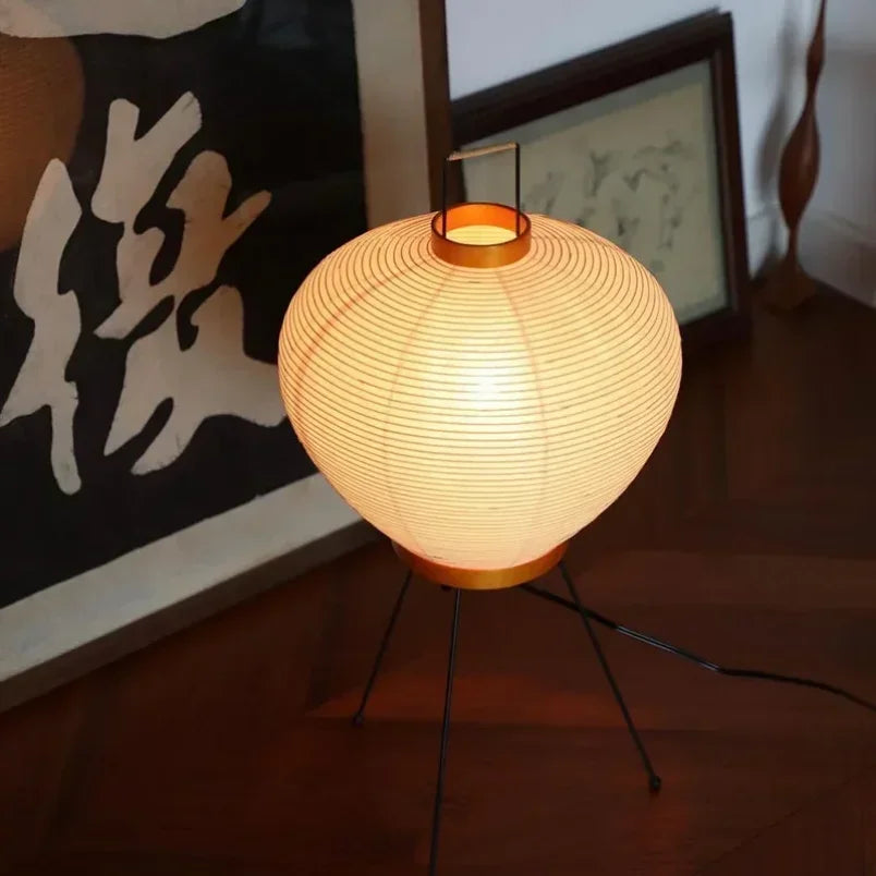 Rice Paper & Wood Floor Lamp – Wabi-Sabi Japanese for Living Room, Bedroom, Reading Corner | Jessamine Orbit by Evenlyr