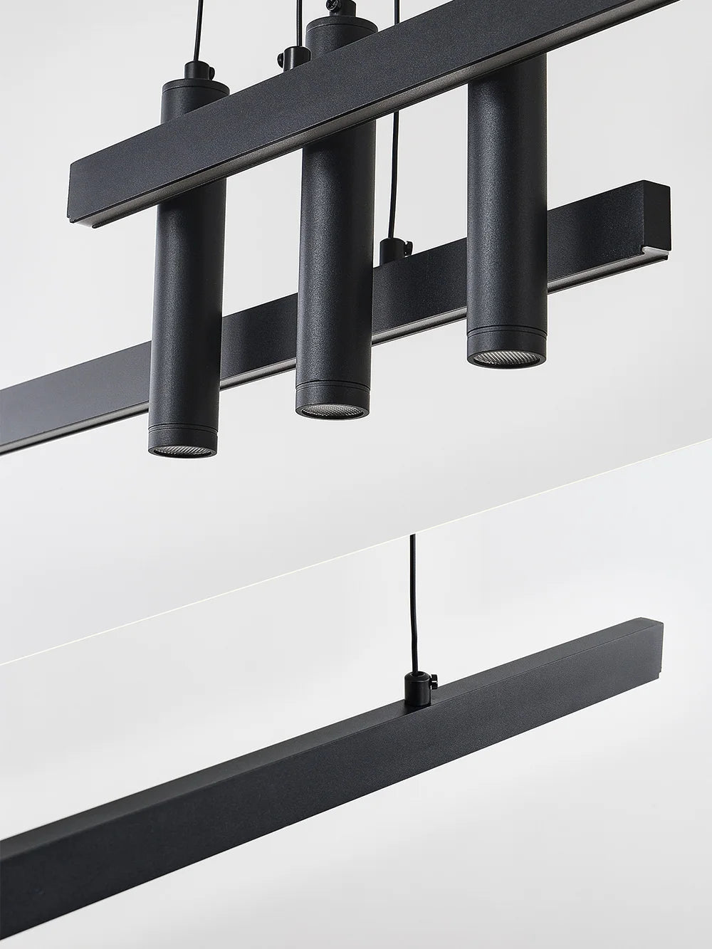 Metal Pendant Light – Modern Minimalist Linear LED for Kitchen Island, Dining Room, Restaurant | Maris Halo by Evenlyr