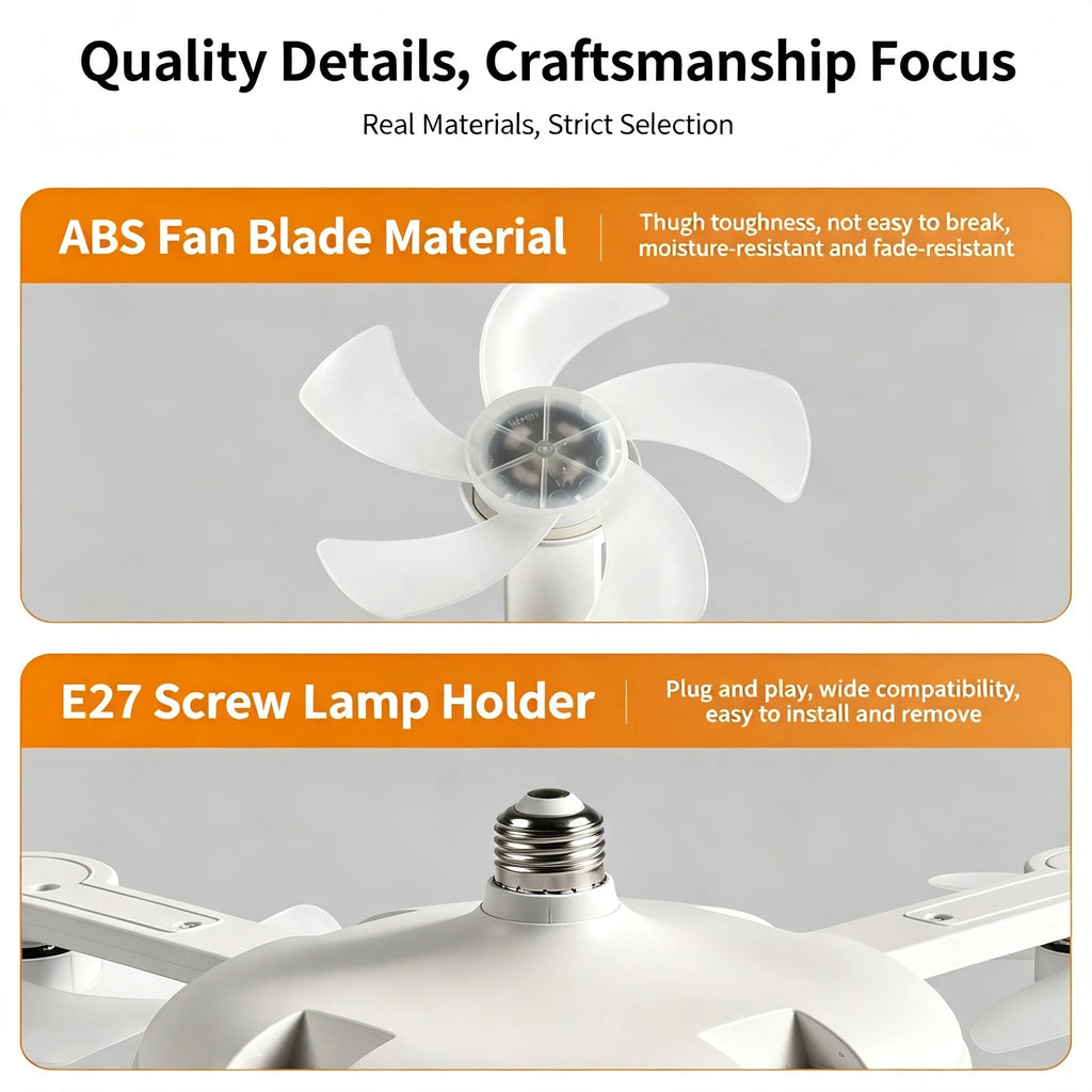 Neroli Drone Design Ceiling Fan with Light for Living Room – Remote Control