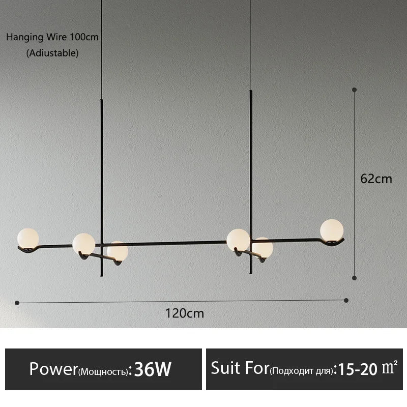 Glass Globe Chandelier – Modern LED for Bedroom & Bedside, Dining Room & Kitchen | Seren Glow by Evenlyr