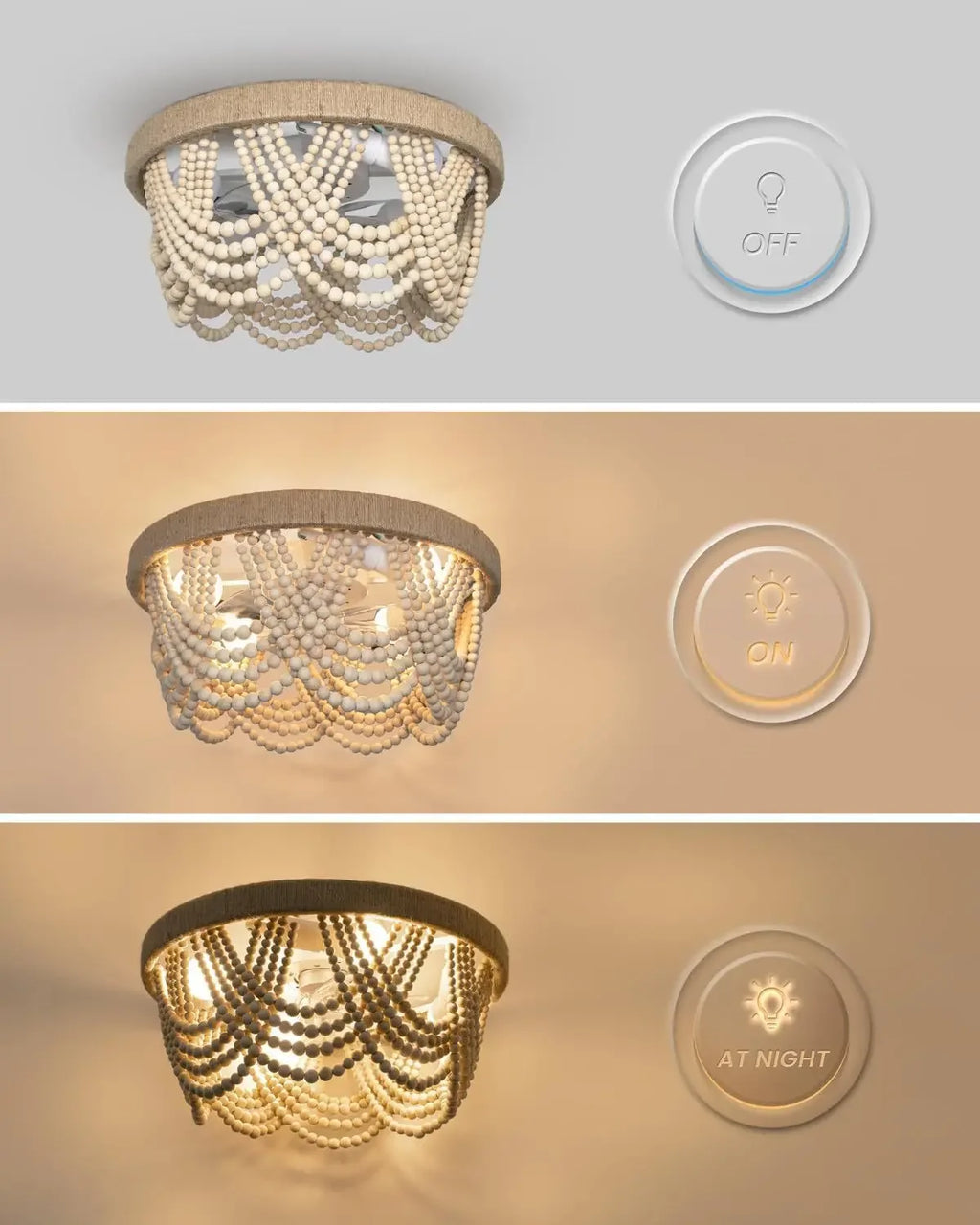 Palermo Invisible Blades Ceiling Fan with Light for Dining Room – Bohemian