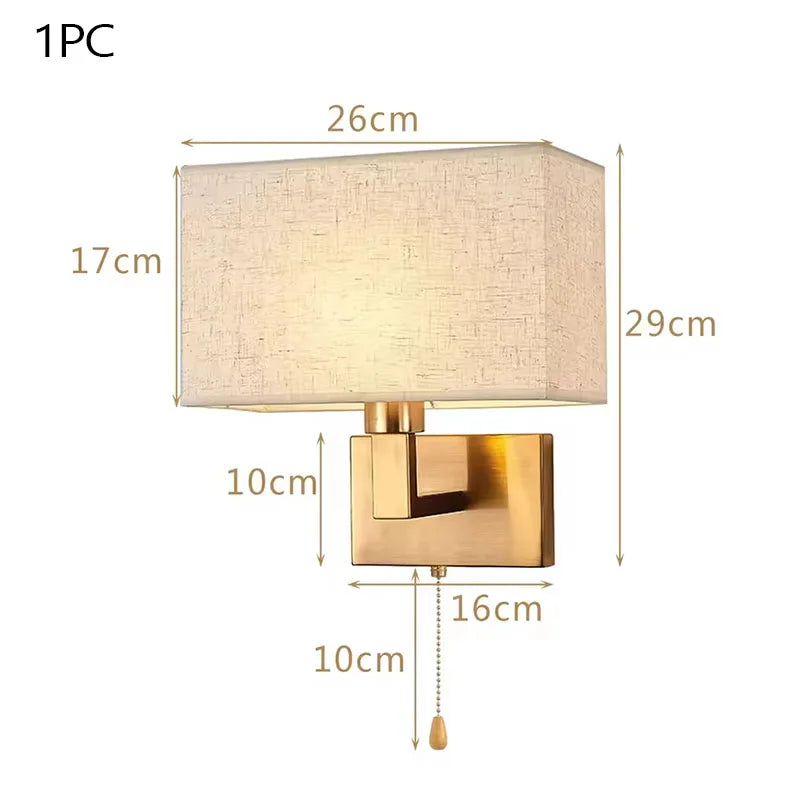 Copper & Fabric Wall Sconce – Modern Minimalist for Bedroom, Hallway, Living Room | Giselle Beam by Evenlyr