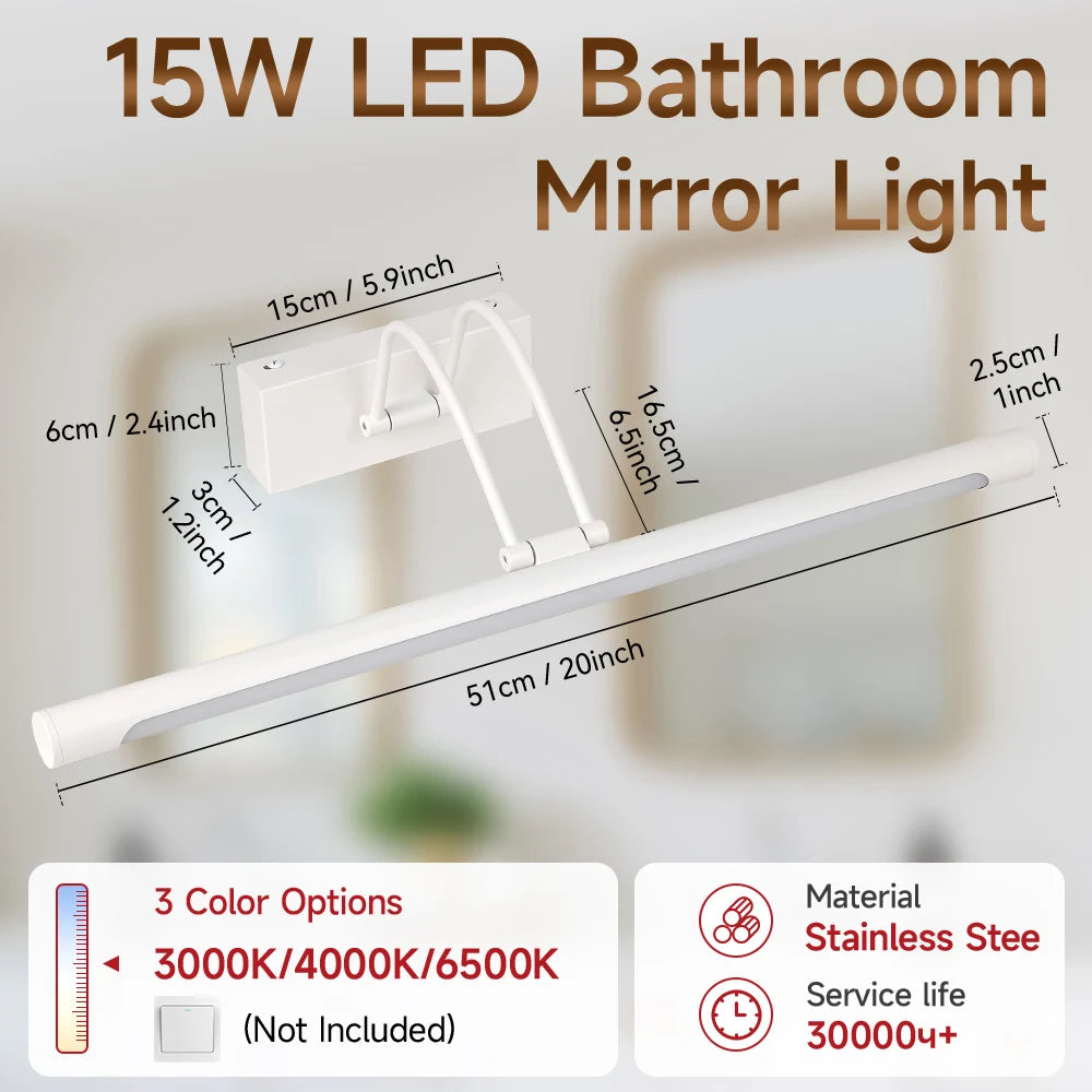 Aurelia Tricolor Memory LED Vanity Mirror Light – detail view 7