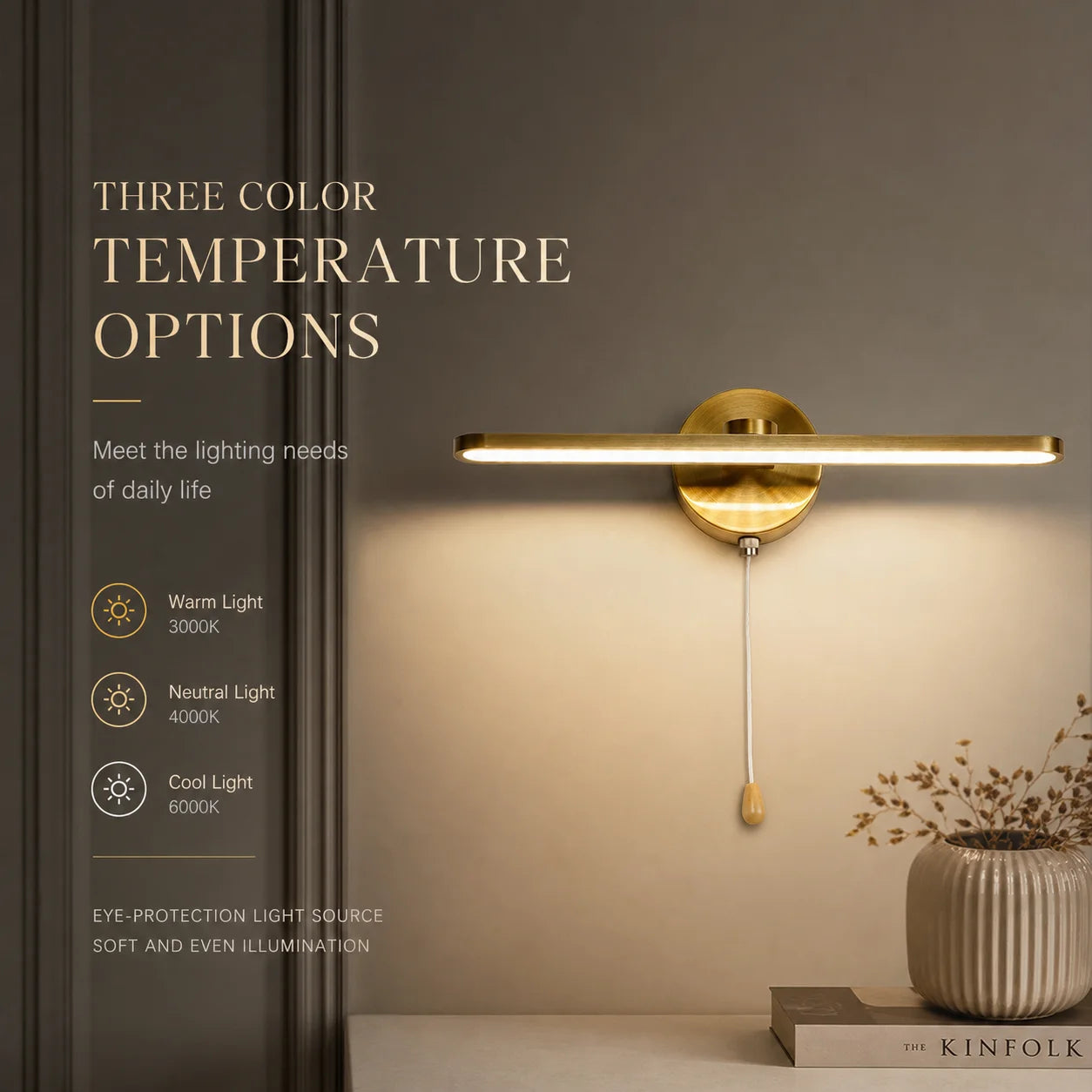 Metal LED Bathroom Vanity & Mirror Light – Modern for Bathroom | Lucera Crest by Evenlyr