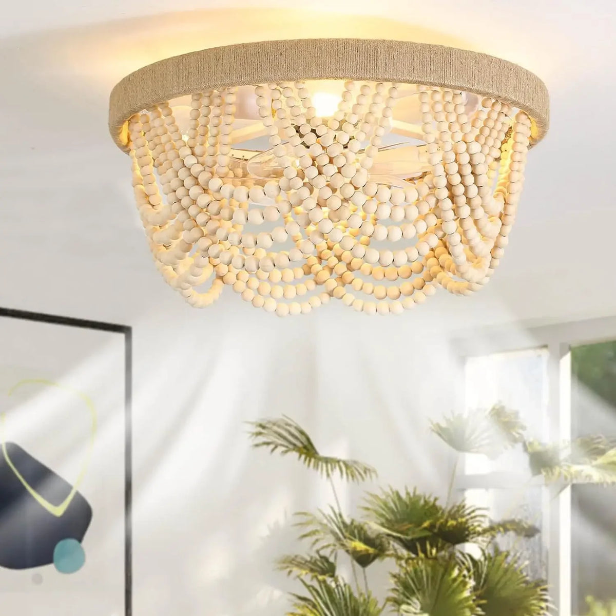 Palermo Invisible Blades Ceiling Fan with Light for Dining Room – Bohemian