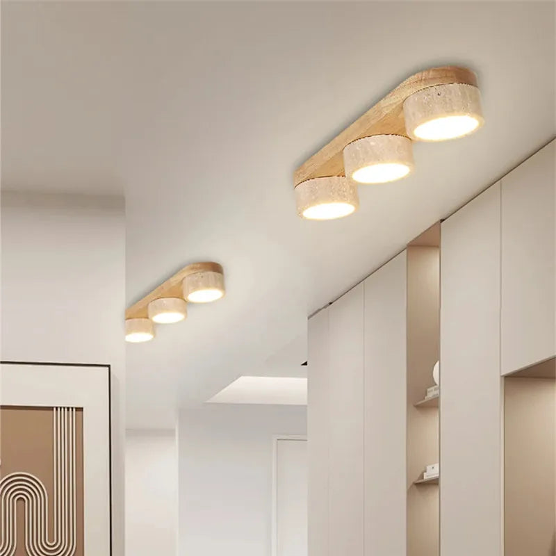 Hesper Veil Linear Travertine Ceiling Light – product view 4