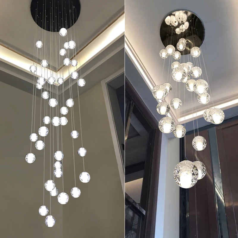 Modern Minimalist Pendant Light – Glass & Crystal for Dining Room, Trade Projects | Liora Veil by Evenlyr