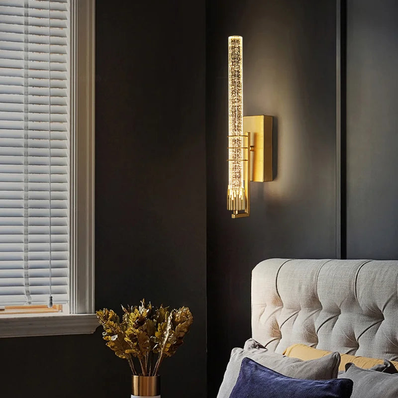 Crystal Wall Sconce – Modern Minimalist for Bedroom, Living Room, Dining Room | Isolde Beam by Evenlyr
