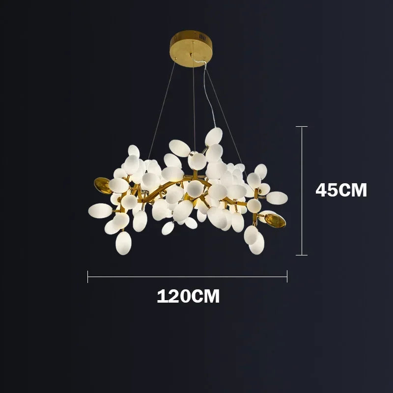 Glass Chandelier – Nordic Modern Adjustable for Bedroom, Dining Room, Living Room | Halcyon Halo by Evenlyr