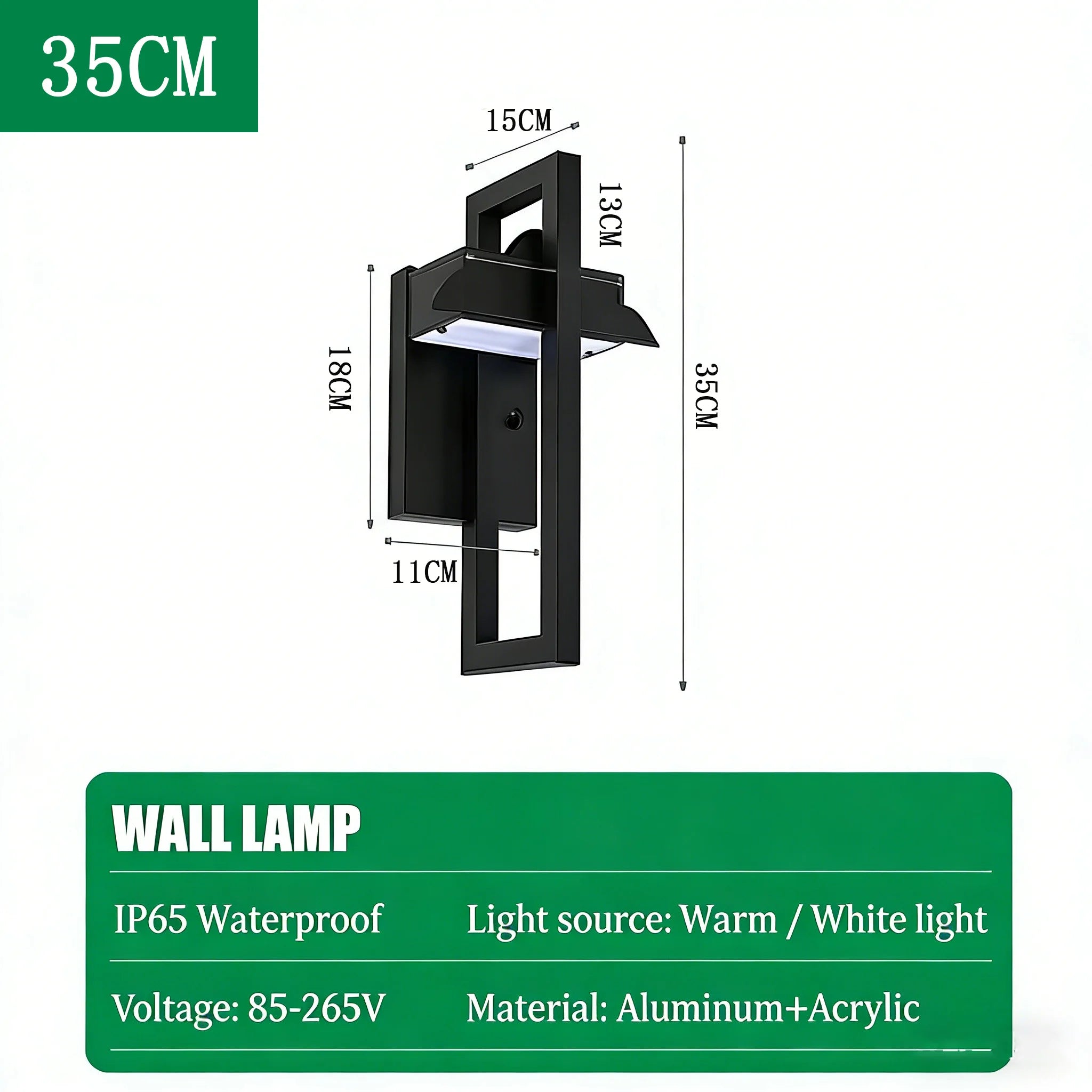 Elara 12W Vintage Outdoor Wall Light for Courtyard – IP65 – detail view 8