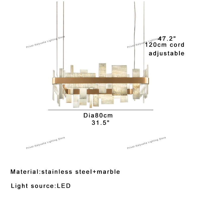 Amaris Halo Alabaster Pendant Light – product view 15