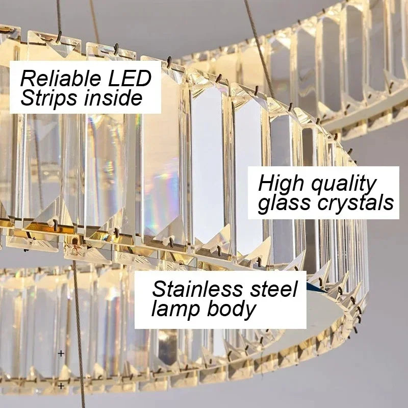 Evren Arc Dimmable Crystal Pendant Light – product view 6