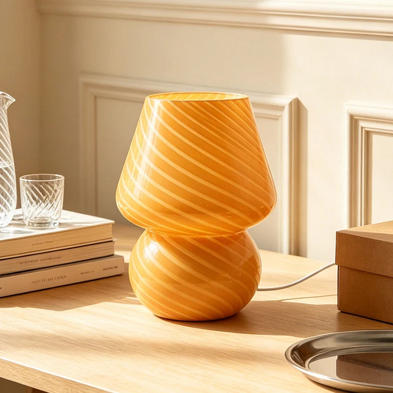 Murano-Style Glass Table Lamp – Modern Minimalist Dimmable LED for Bedside, Desk & Office, Living Room | Bellara Petal by Evenlyr